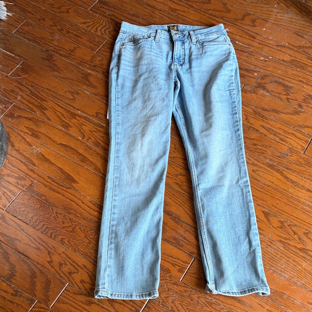 Lee Light Blue Straight Leg Women's Midrise Jeans